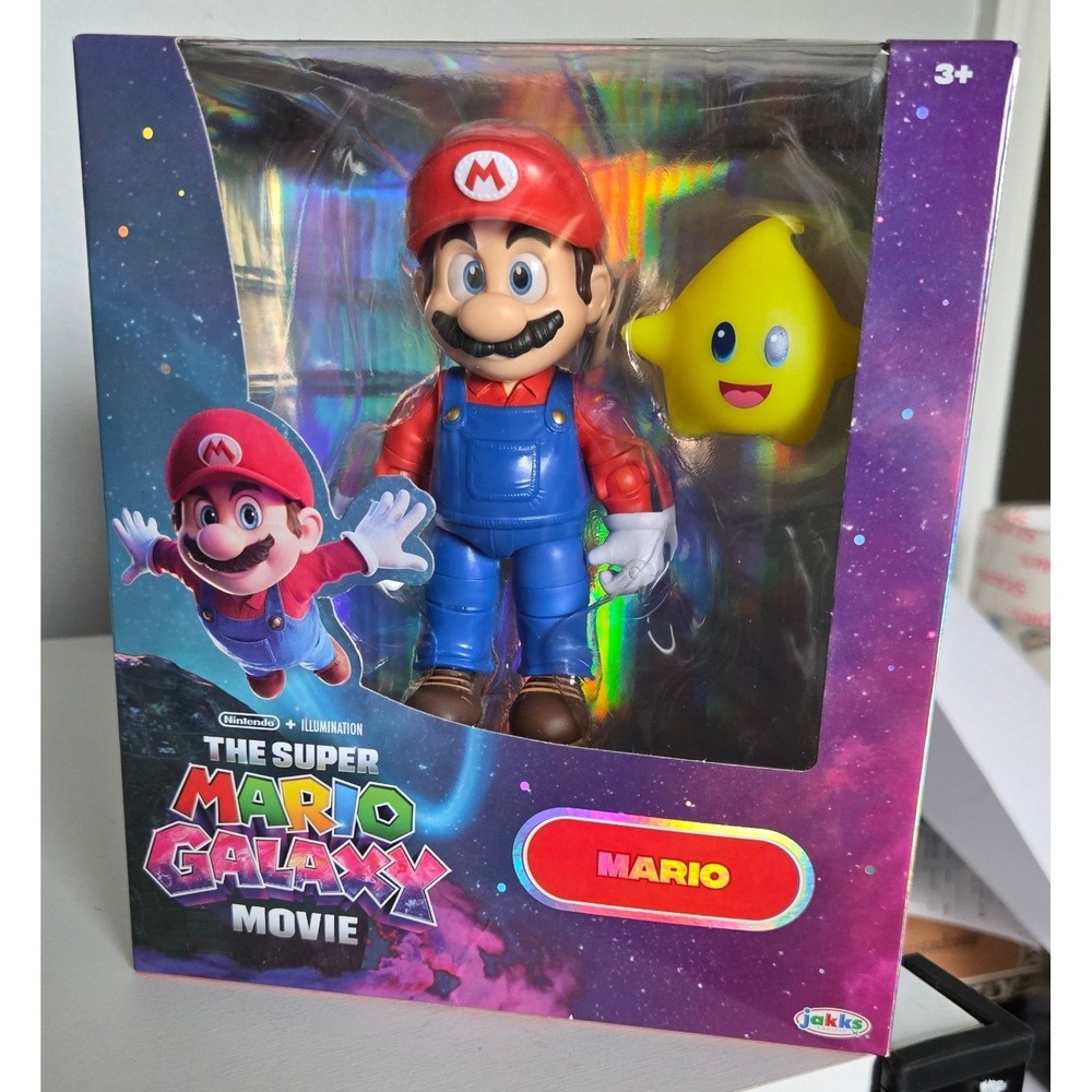 Jakks Pacific The Super Mario Galaxy Movie Mario Action Figure / Luma 2024 NEW